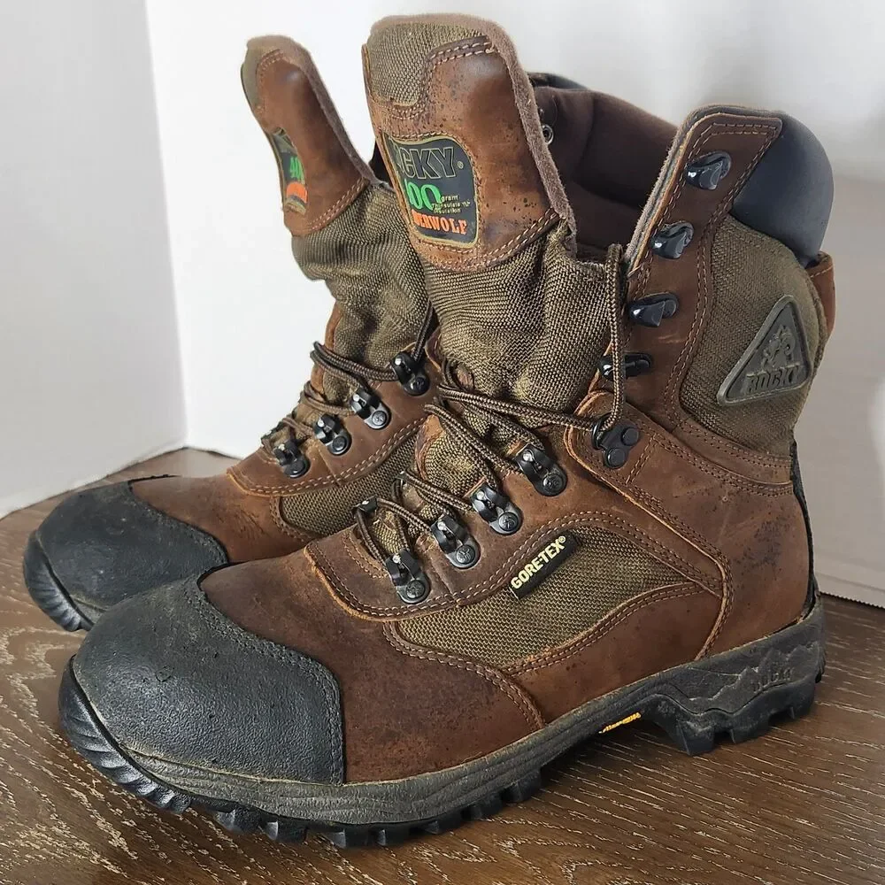 Rocky 400 Timberwolf Pro Hunter Mens Lace Up Boots Thinsulate Gore-Tex Size 9.5W